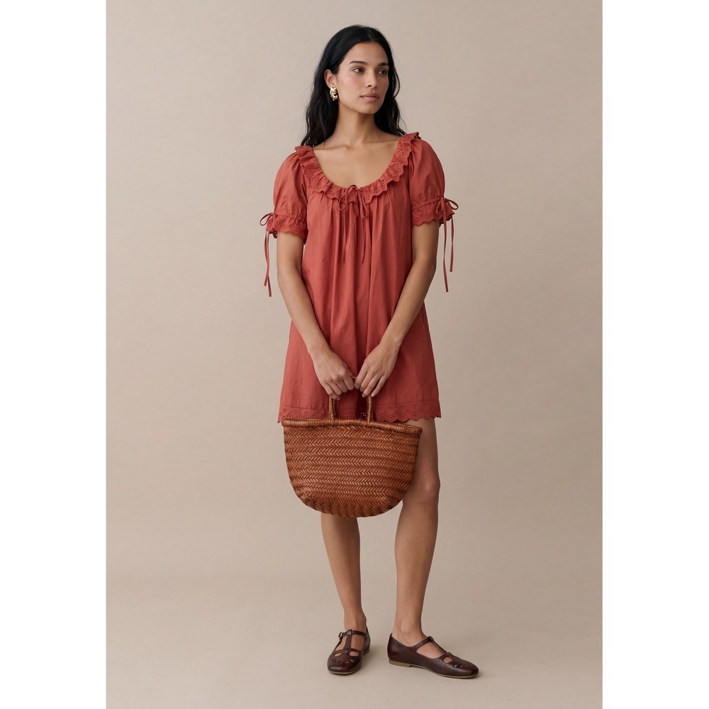 Few Moda Juliet Cotton Dress in Rust / Size S / Still in Manufacturer Bag
